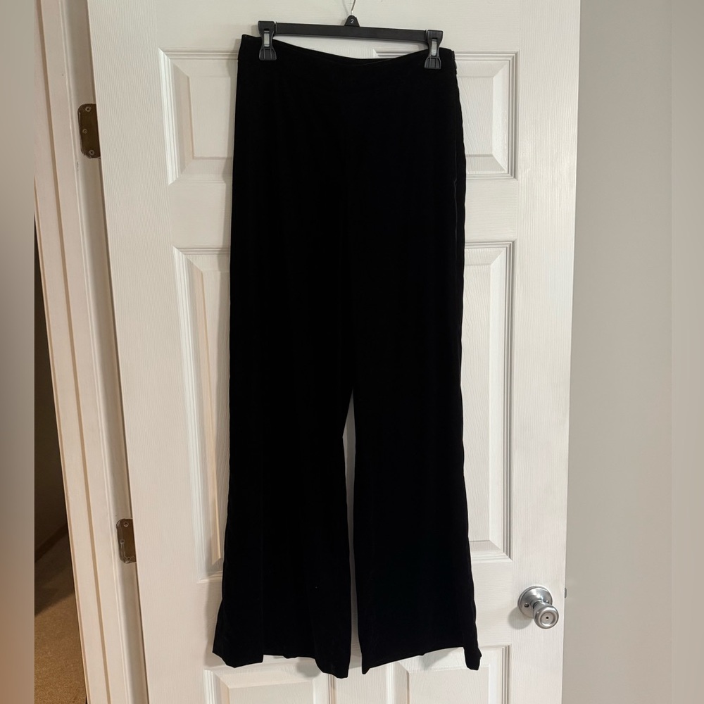 Antonio Melani High Rise Black Velvet Wide Leg Cherry On Top Alma Dress Pant